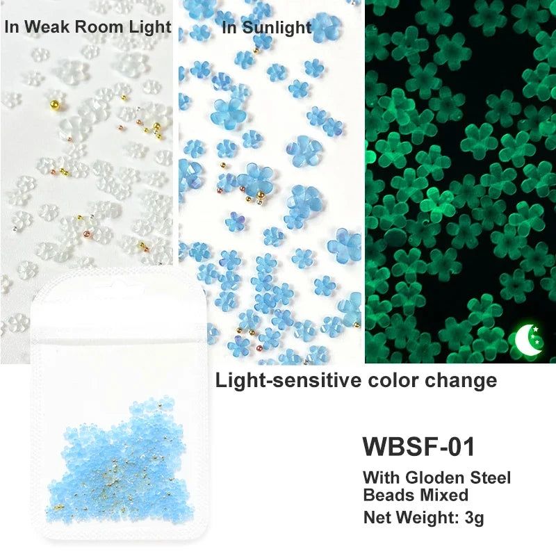 Acrylic Flower Nail Art Decorations, 5 g