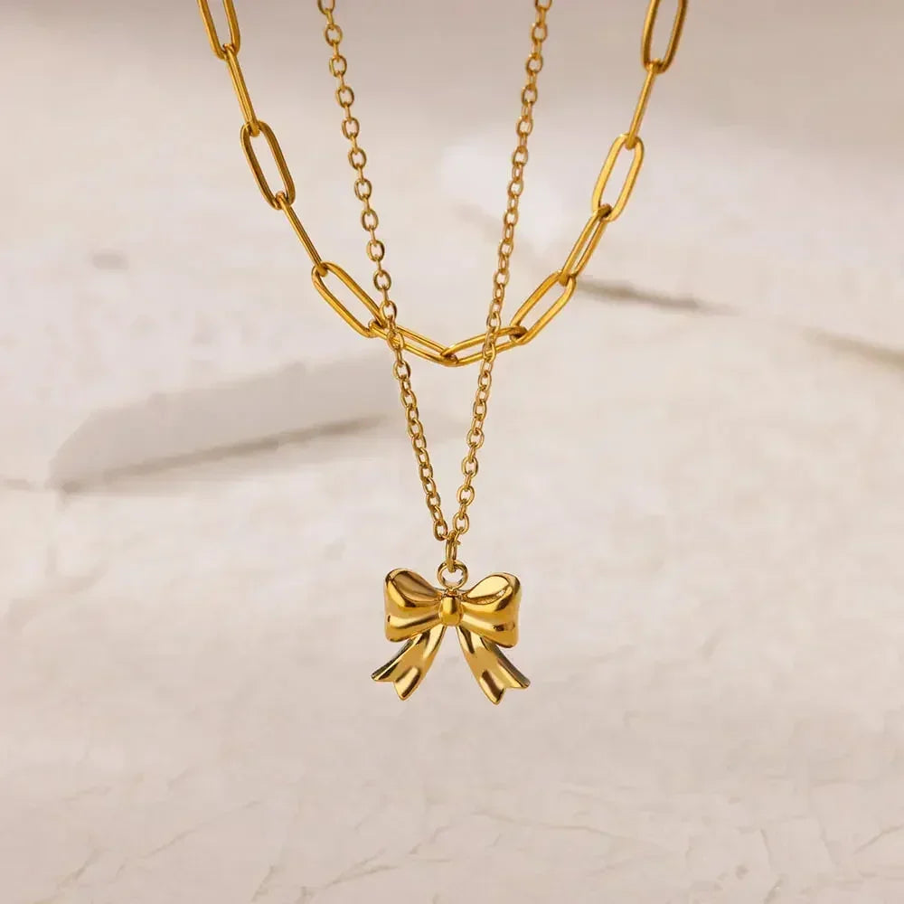 316L Stainless Steel Layered Heart Necklace