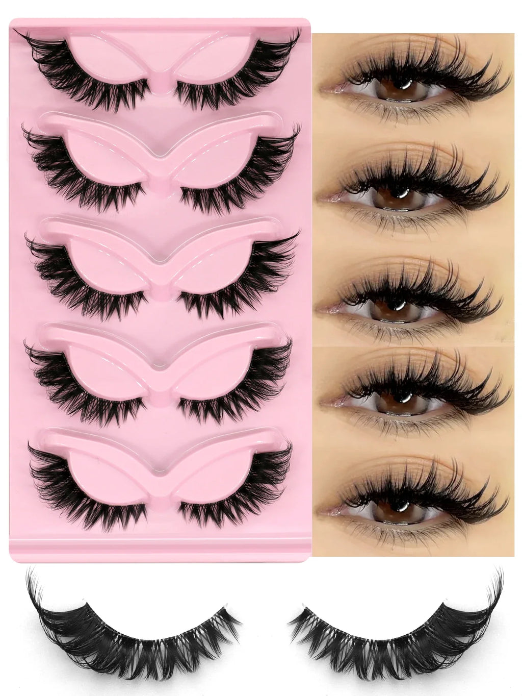 Veltrinay Cat-Eye Faux-Mink Strip Lashes