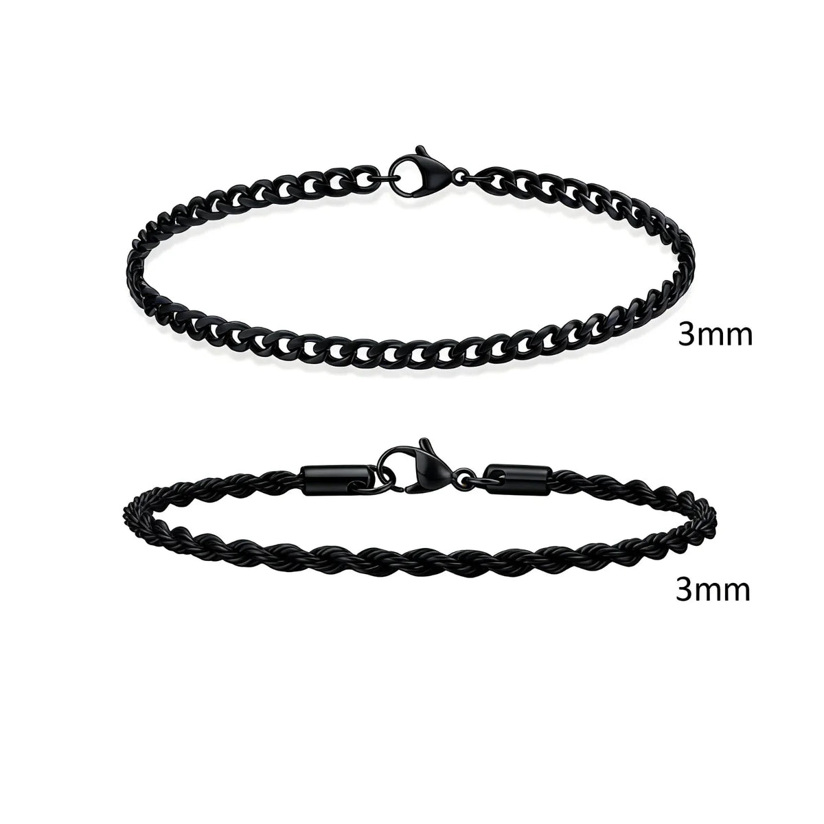 Men's Two-Piece Stainless Steel Chain Bracelet Set