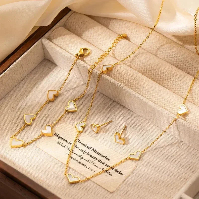 316L Stainless Steel Heart & Shell Jewelry