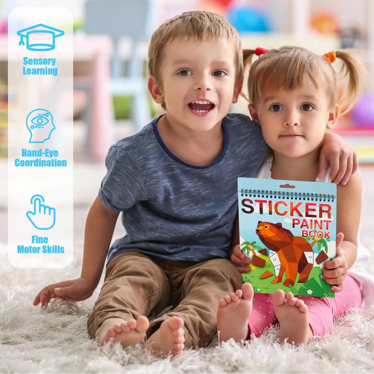 Sticker-by-Number Craft Book for Kids