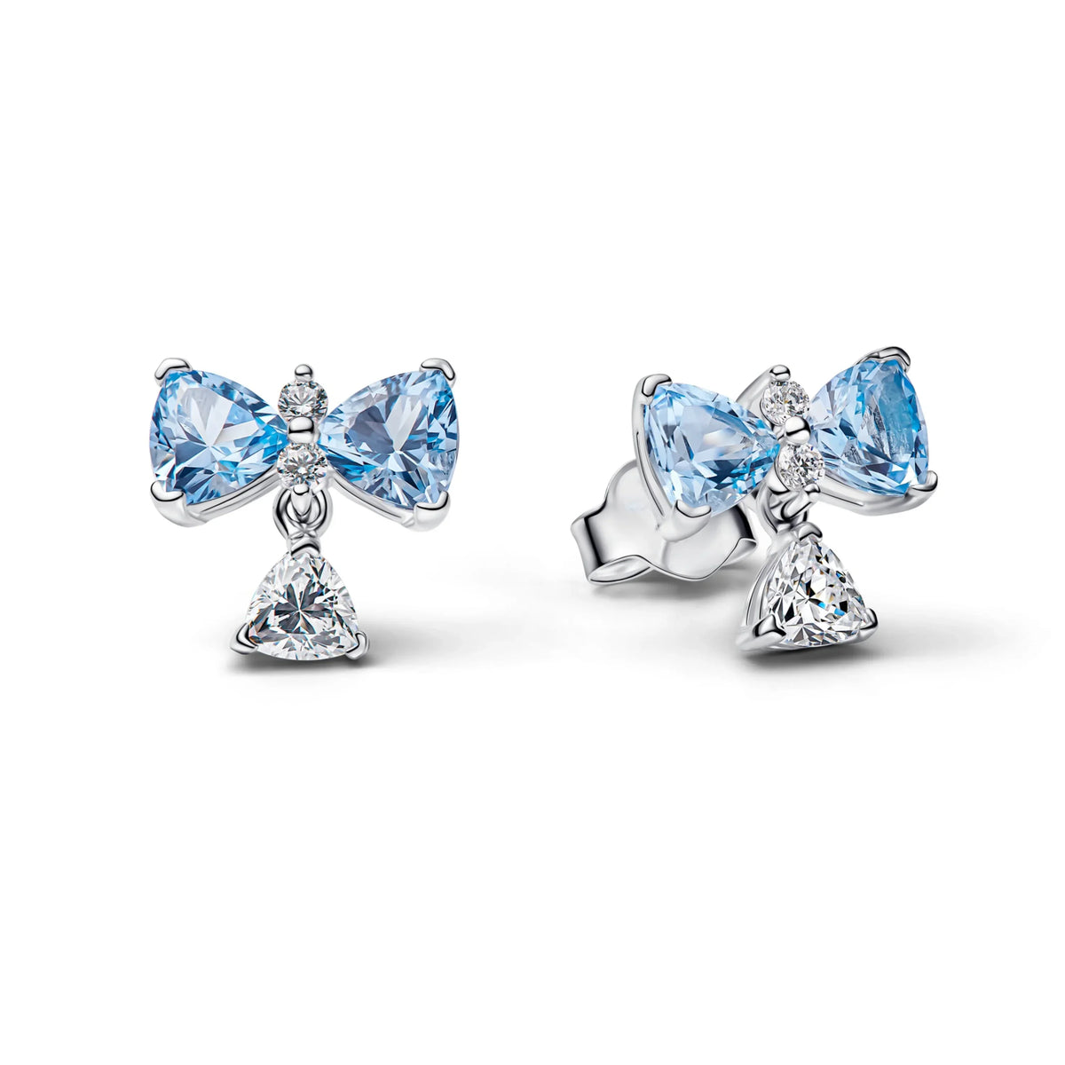 925 Sterling Silver Blue Bow Charm Jewelry