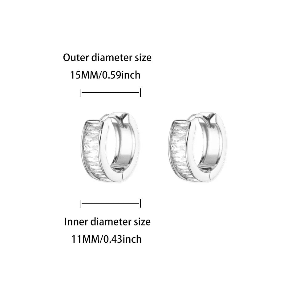 Gold-Tone Stainless Steel Cubic Zirconia Hoop Earrings