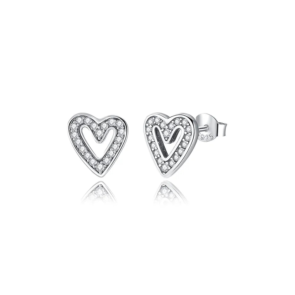 925 Sterling Silver Crown, Heart & Bee Earrings