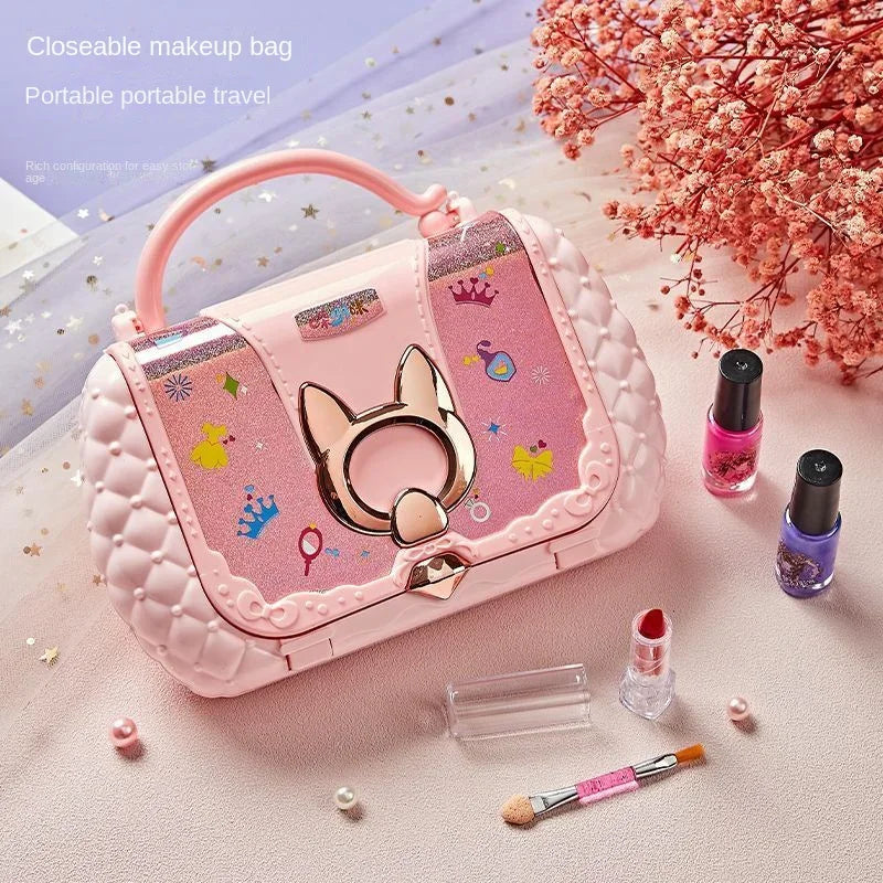 Kids’ Washable Pretend Makeup Kit with Cat-Ear Bag