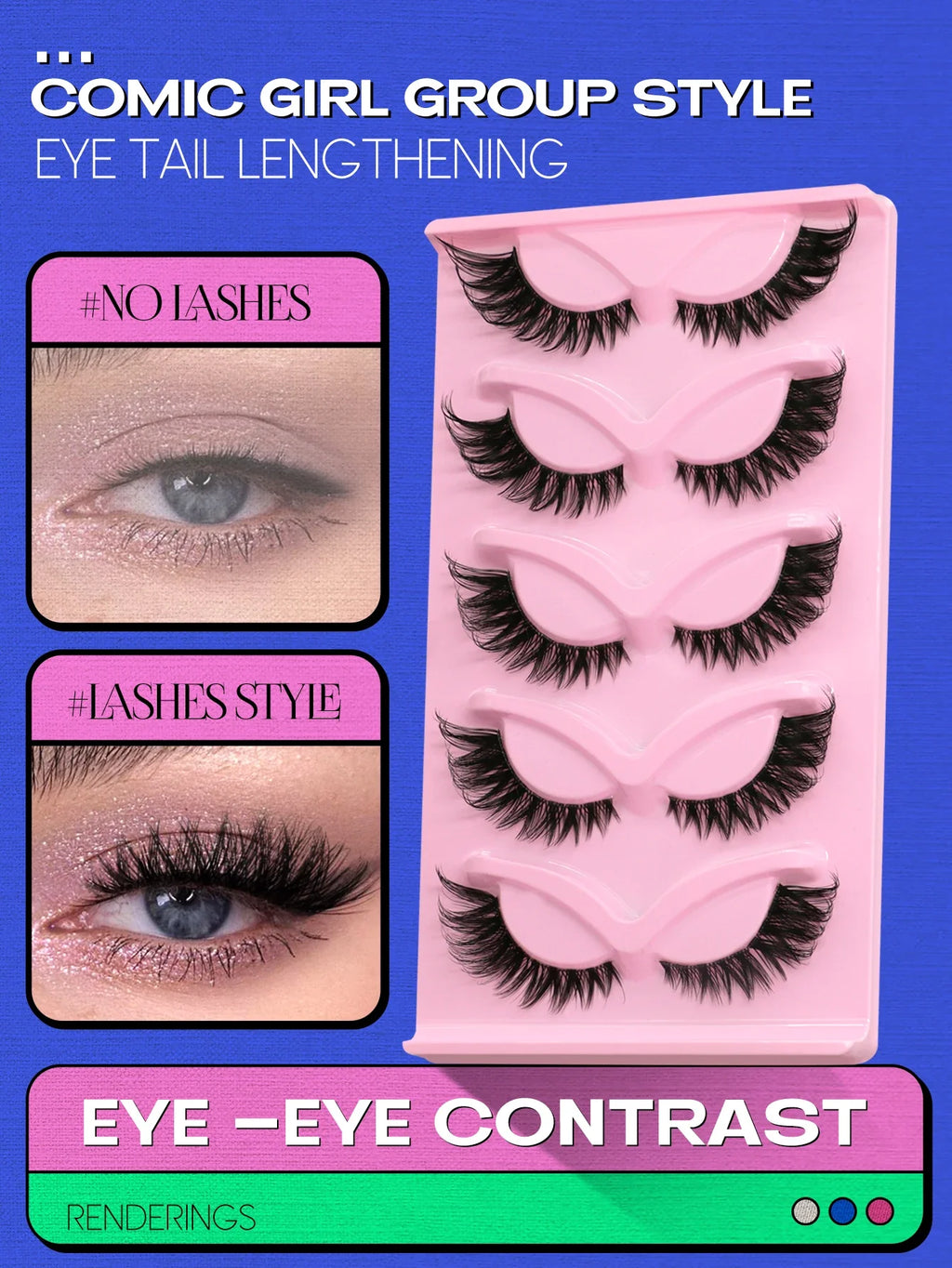 Veltrinay Cat-Eye Faux-Mink Strip Lashes