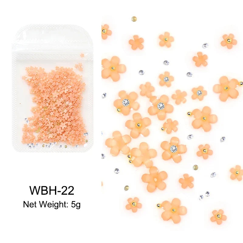 Acrylic Flower Nail Art Decorations, 5 g