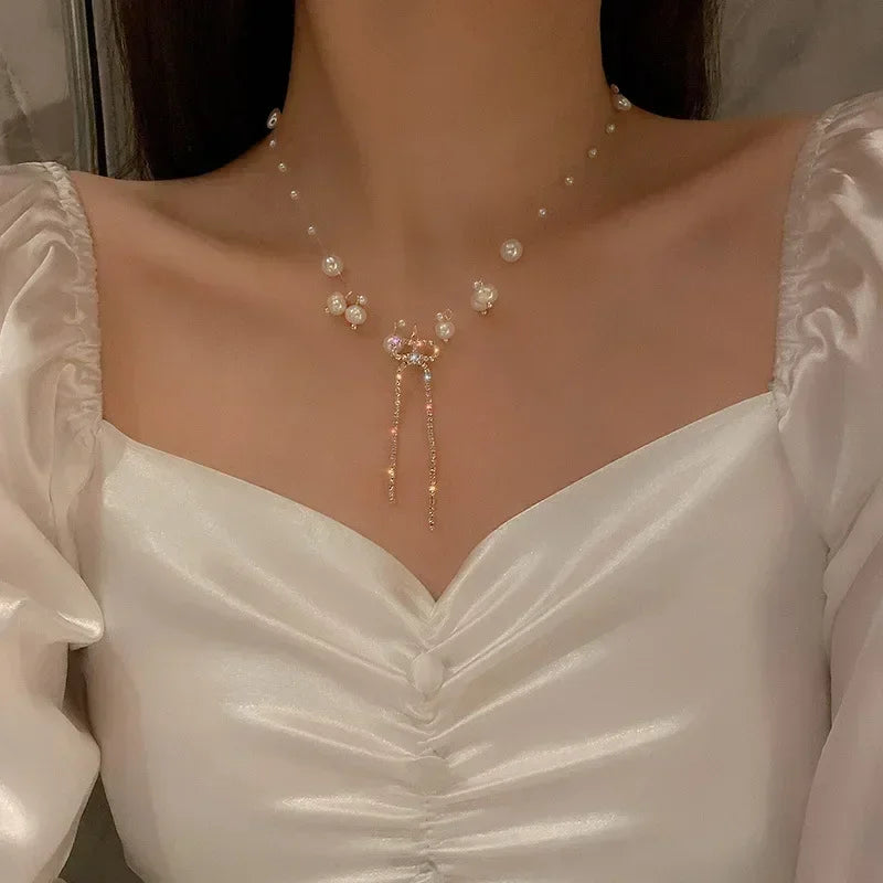 Square Pink Zircon Pendant Necklace