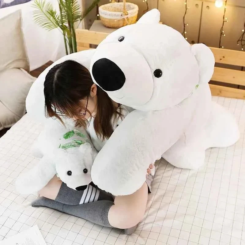Giant Polar Bear Plush Pillow — 23.6–39.4 Inches