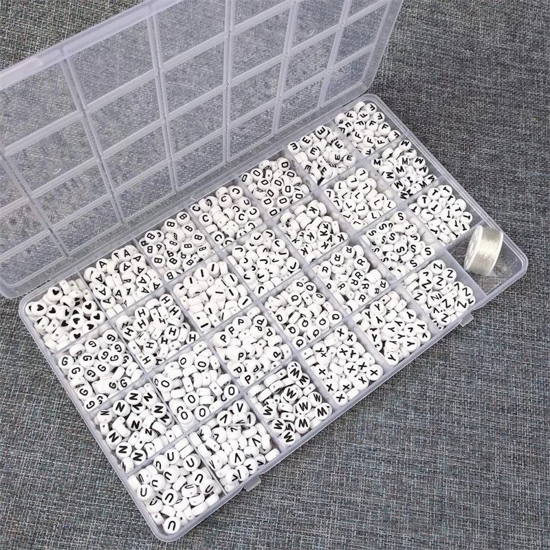 Alphabet Letter Bead Kit with Stretch Cords, 1,400 Pieces