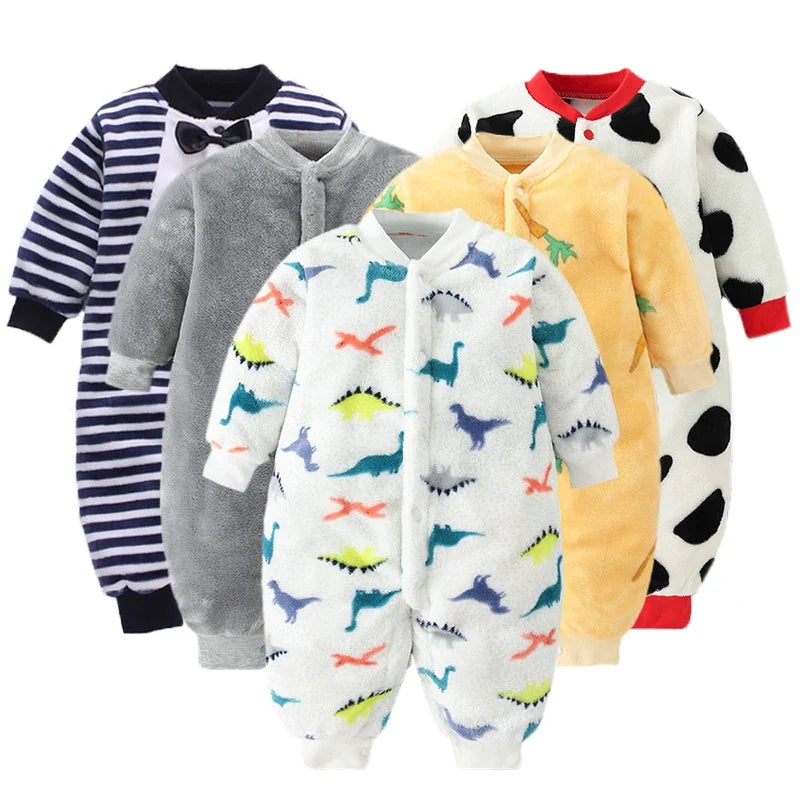 Baby Flannel Romper, 0–18 Months