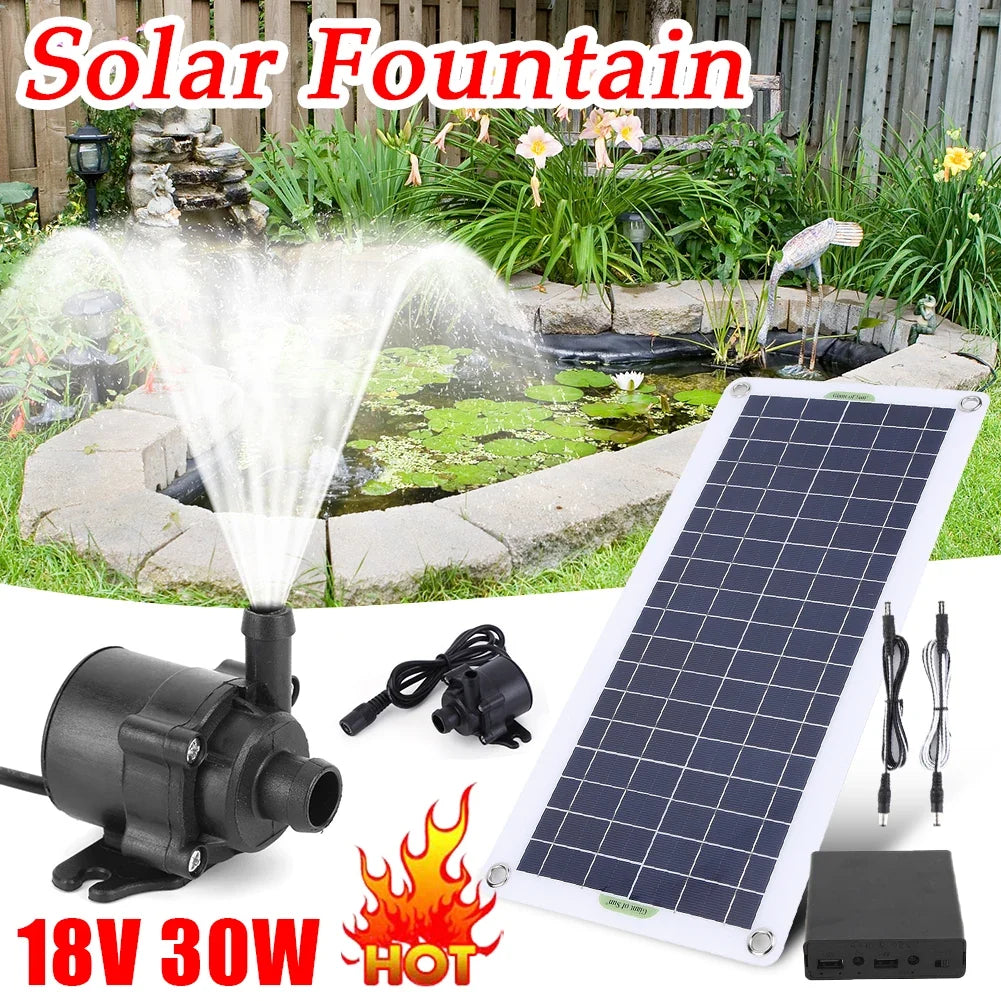 12V Low-Noise Solar Waterfall & Fountain Pump Kit