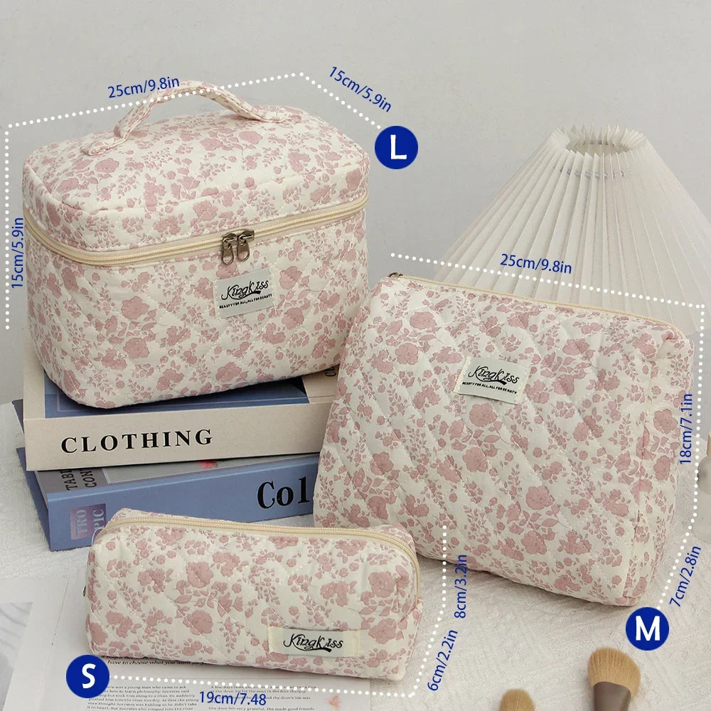 Quilted Cotton Makeup Bag