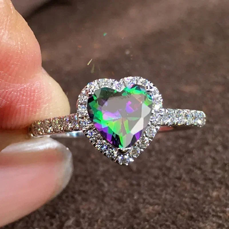 Heart-Shaped Zircon Ring