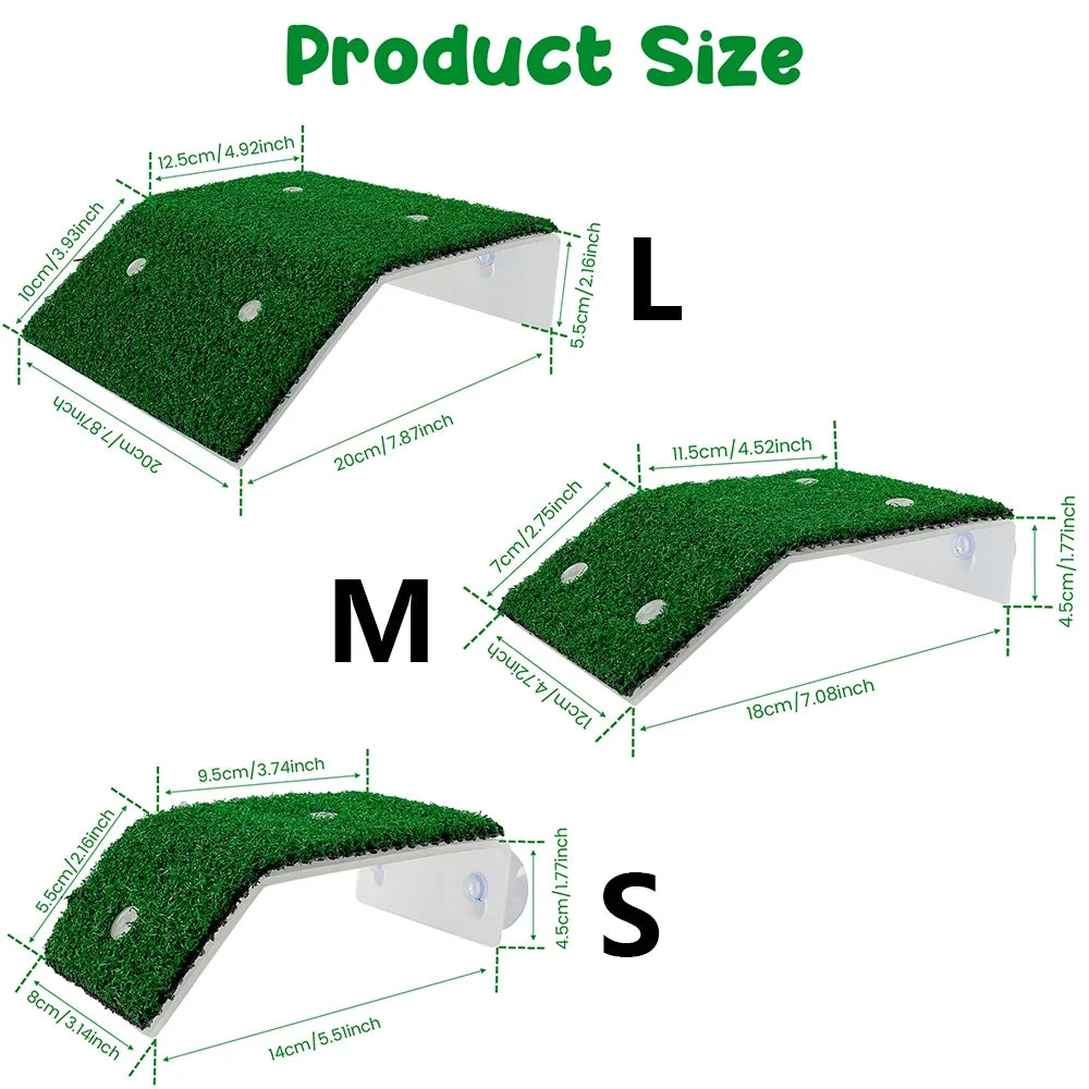 S/M/L Size Turtle Platform Float Decoration Reptile Resting Terraces Moss Grass Ramp Island Aquarium