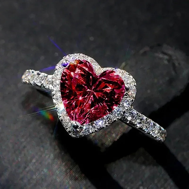 Heart-Shaped Zircon Ring