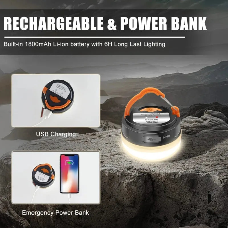 Rechargeable LED Camping Lantern — 1200mAh