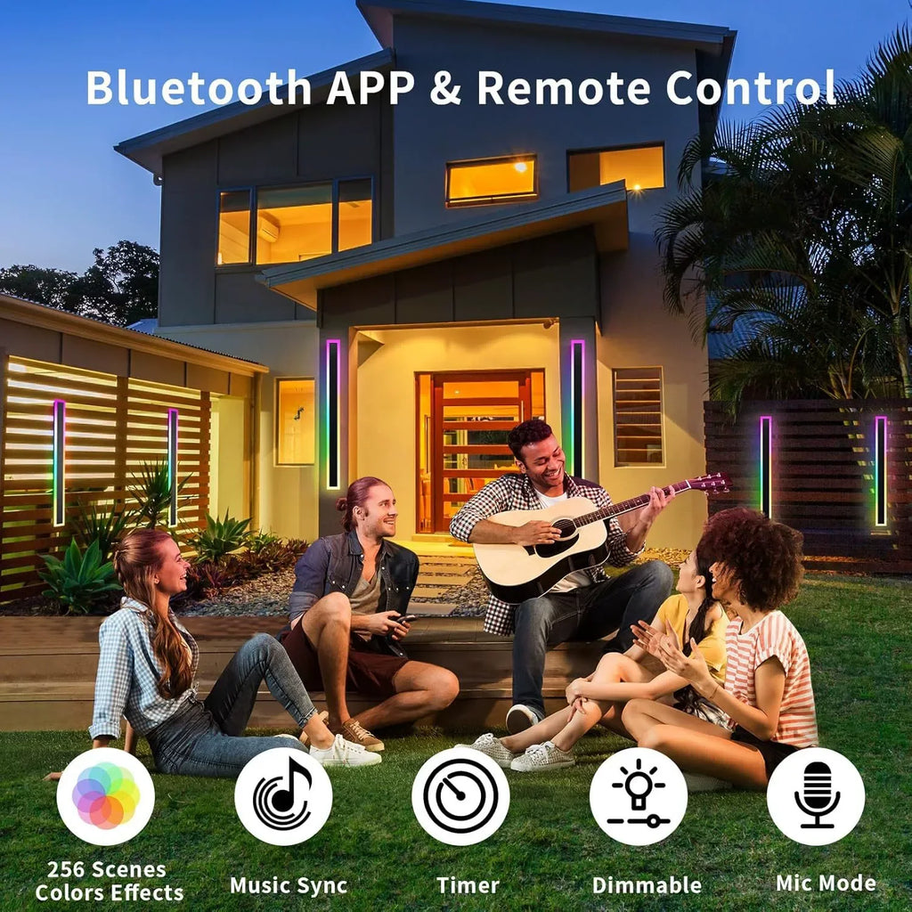 RGB Wall Lights Outdoor Porch Christmas Easter Party Intelligent Remote Control Balcony Terrace