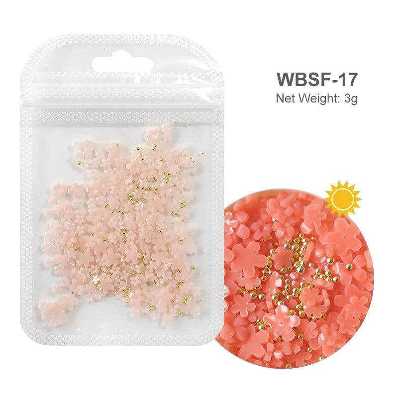 Acrylic Flower Nail Art Decorations, 5 g