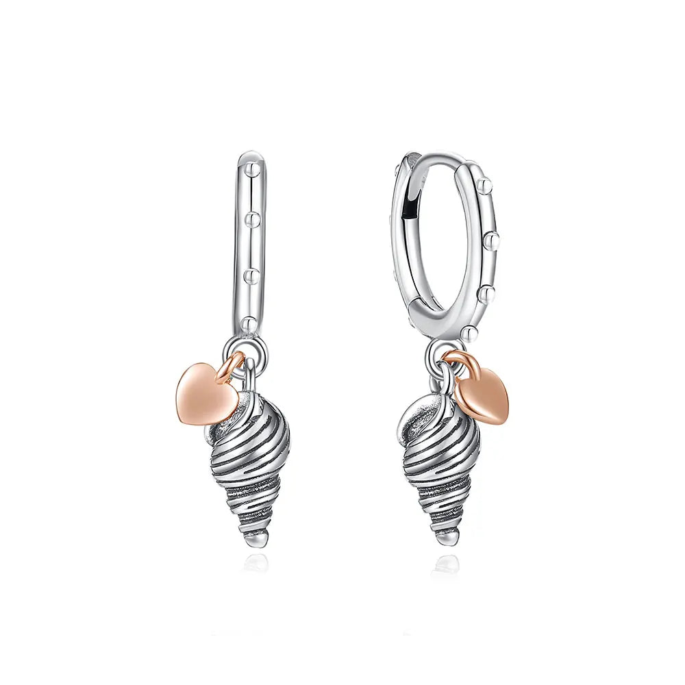 925 Sterling Silver Crown, Heart & Bee Earrings