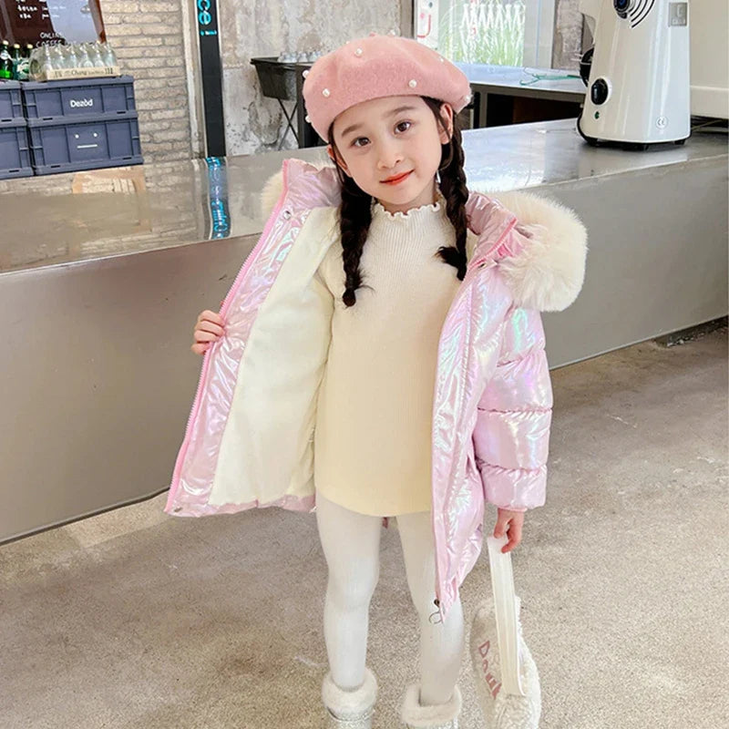 Girls’ Wing-Detail Hooded Winter Jacket