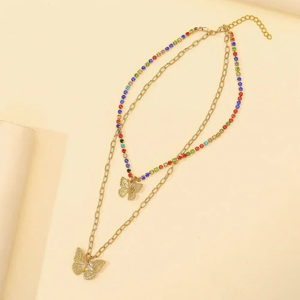 Square Pink Zircon Pendant Necklace