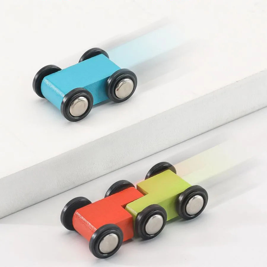 7-Track Wooden Car Ramp Racing Set