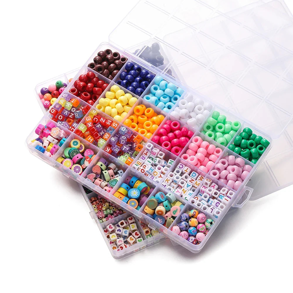 Acrylic Pony & Letter Bead Jewelry-Making Kit, 680 Pieces