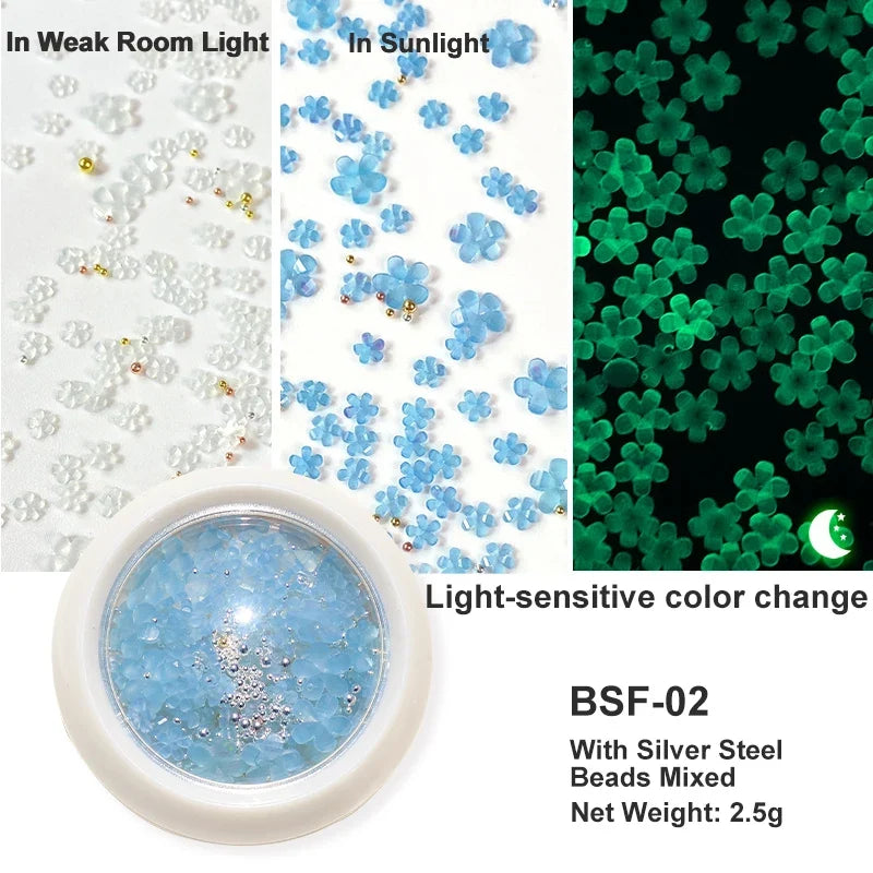 Acrylic Flower Nail Art Decorations, 5 g