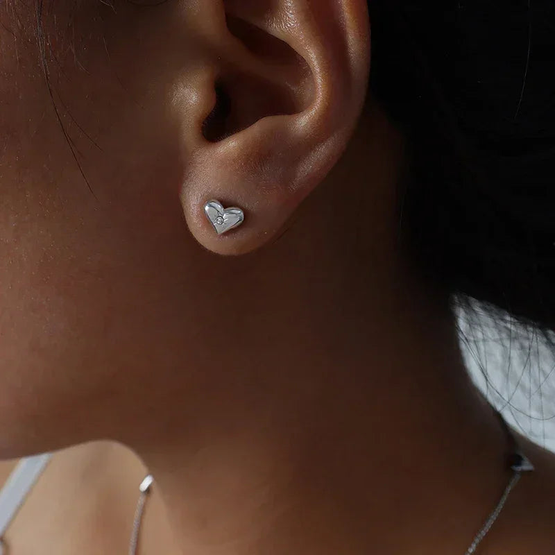 Stainless Steel Heart Zircon Jewelry – Choose Style