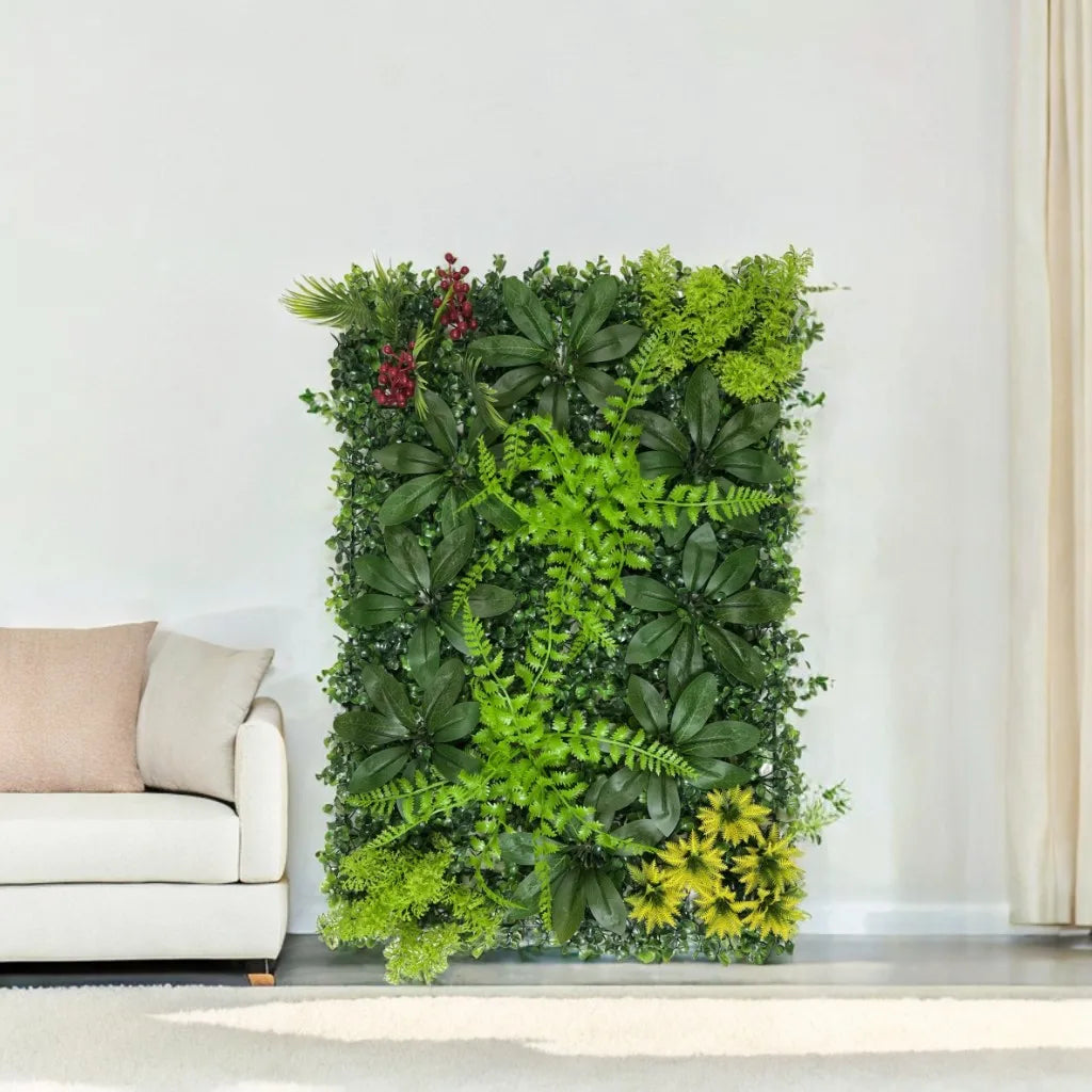 Artificial Boxwood & Flower Privacy Hedge Panel