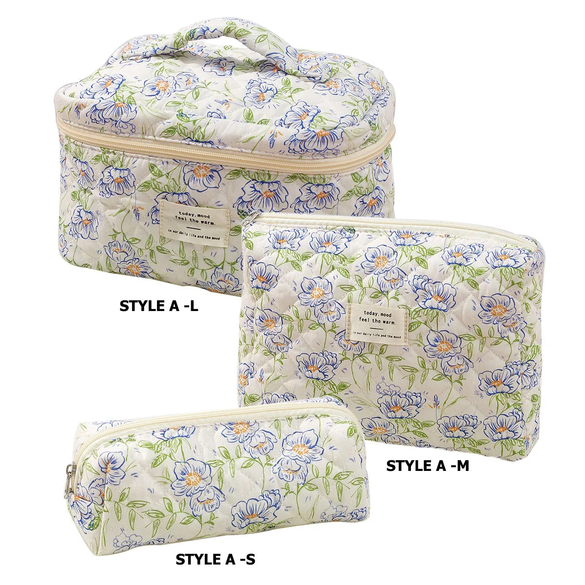 Quilted Cotton Makeup Bag