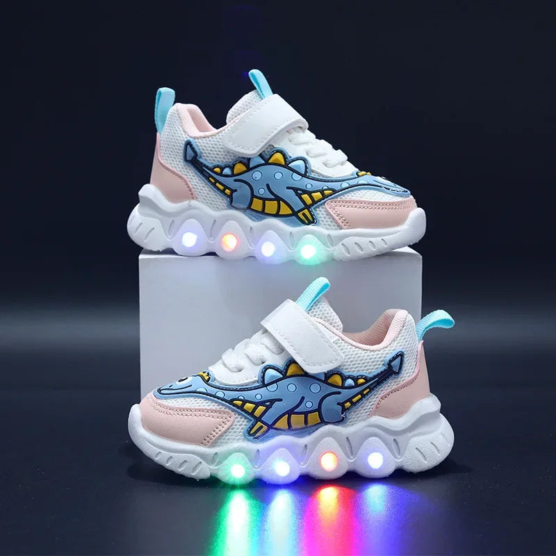 Kids’ Dinosaur LED Light-Up Sneakers