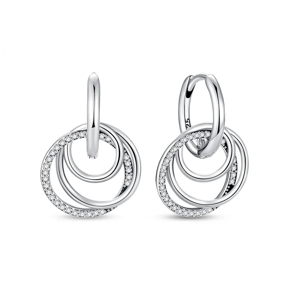 925 Sterling Silver Crown, Heart & Bee Earrings