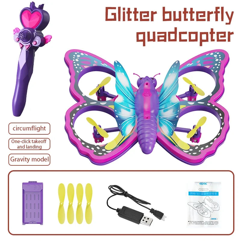 V40 Glitter Butterfly Mini Remote-Control Quadcopter Drone