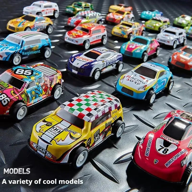 Mini Alloy Pull-Back Race Car Set with Storage Box
