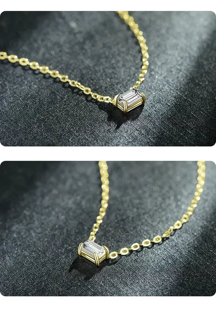 925 Sterling Silver Zirconia Charm Pendant Necklace