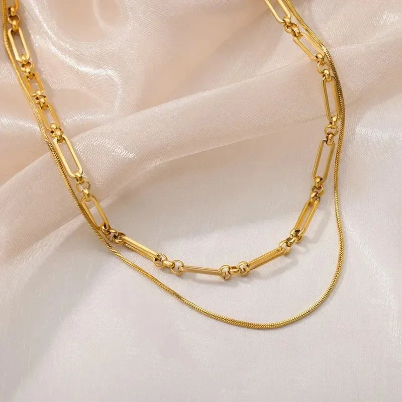316L Stainless Steel Layered Heart Necklace