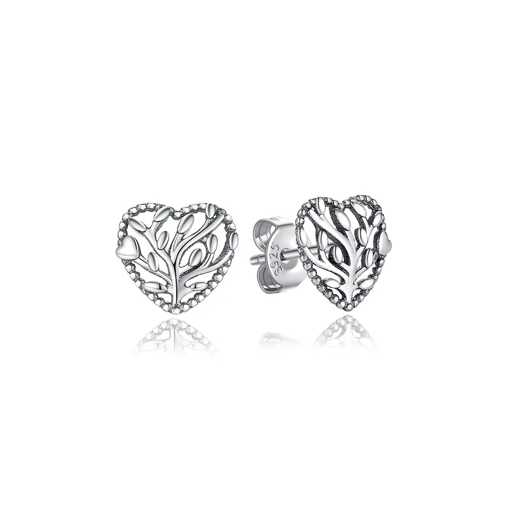925 Sterling Silver Crown, Heart & Bee Earrings