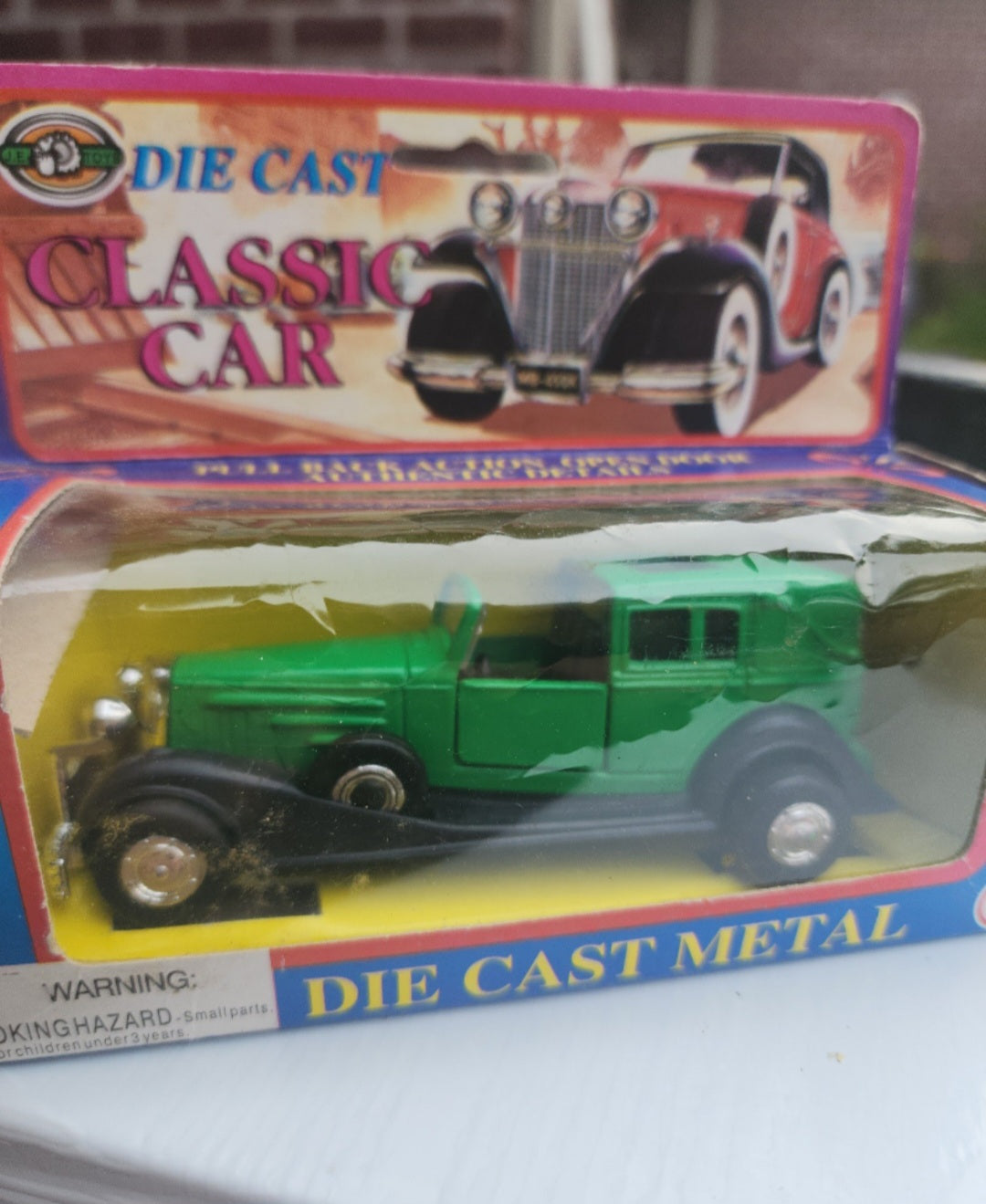 Vintage J.E. Toys Die-Cast Pull-Back Car, 4.5 Inches