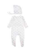 Baby Floral Cotton Footie & Bonnet Set