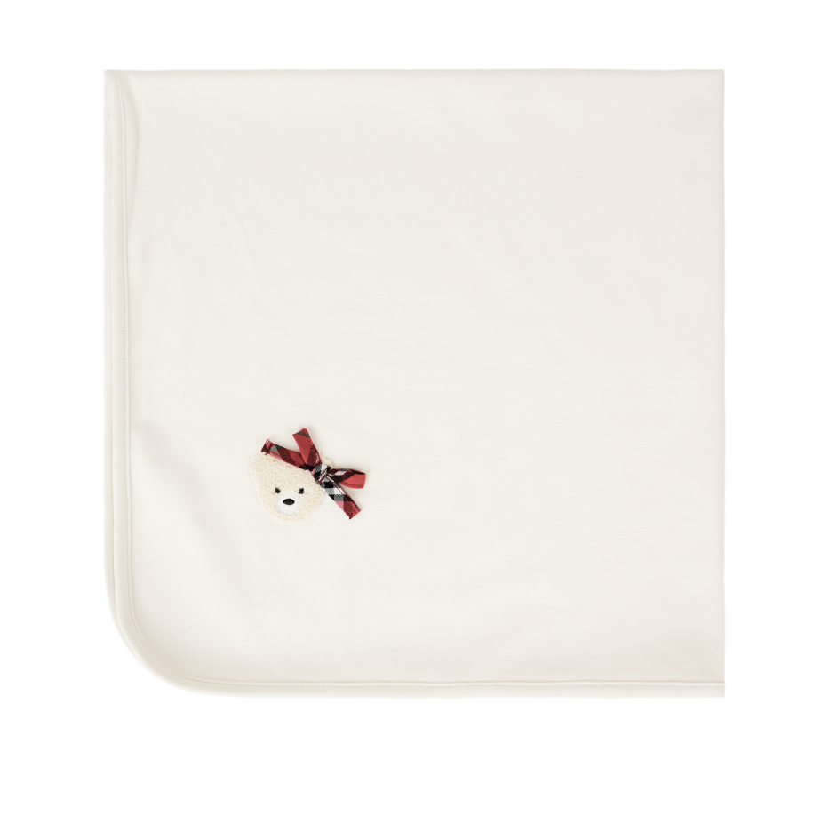 Baby Bear Print Cotton Footie & Hat Set