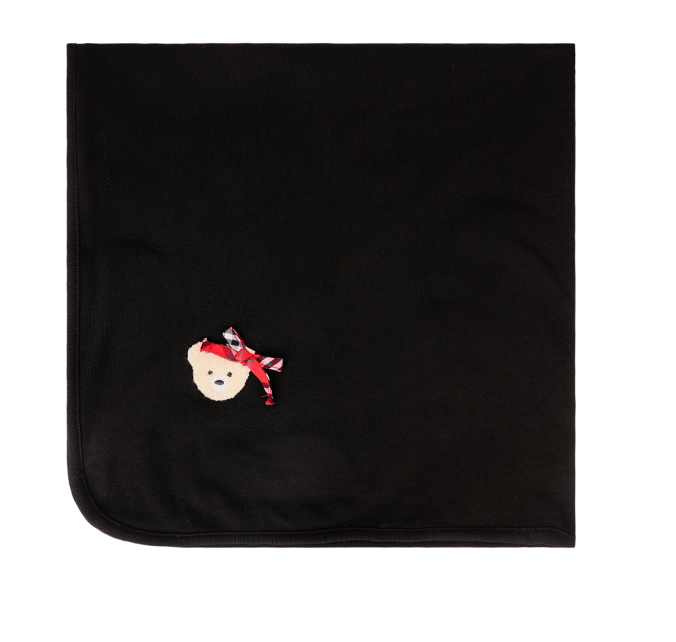 Baby Bear Print Cotton Footie & Hat Set