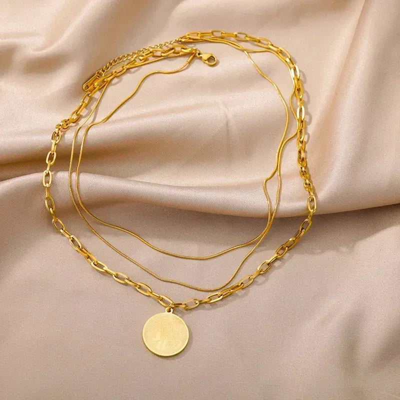 316L Stainless Steel Layered Heart Necklace