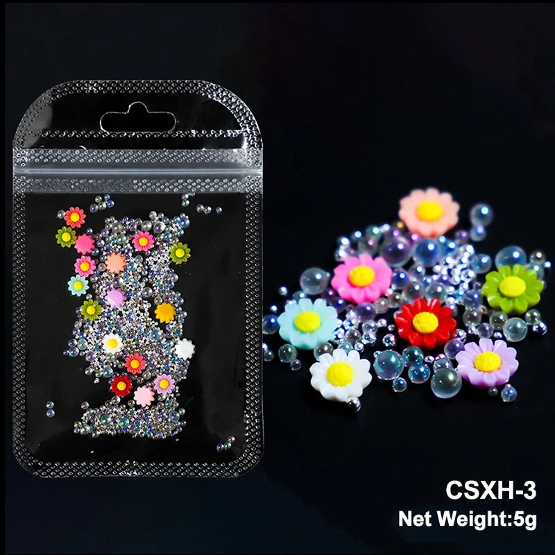 Acrylic Flower Nail Art Decorations, 5 g