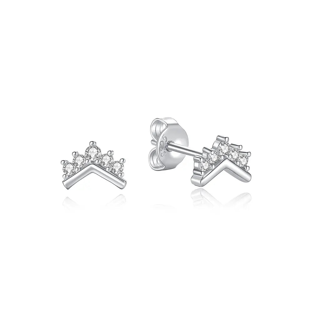 925 Sterling Silver Crown, Heart & Bee Earrings