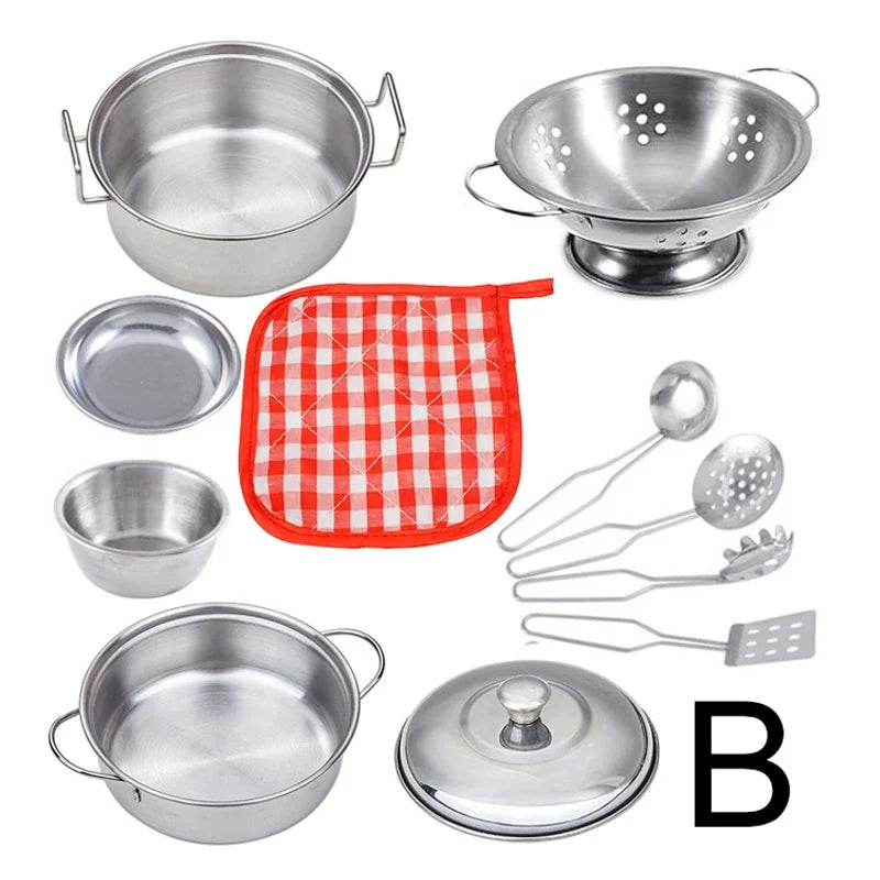 Kids’ Stainless Steel Pretend Play Cookware Set