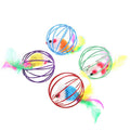 1 Pcs Cat Toy Stick Feather Wand with Bell Mouse Cage Toys Plastic Artificial Colorful Cat Teaser Toy Pet
