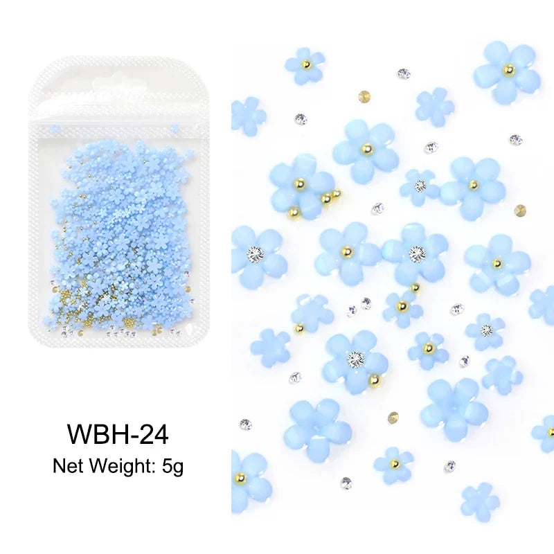 Acrylic Flower Nail Art Decorations, 5 g